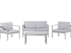 Set da giardino con tavolo 4 posti SALERNO Metallo Grigio chiaro
