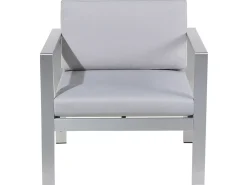 Set da giardino con tavolo 4 posti SALERNO Metallo Grigio chiaro