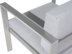 Set da giardino con tavolo 4 posti SALERNO Metallo Grigio chiaro