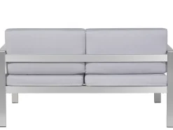 Set da giardino con tavolo 4 posti SALERNO Metallo Grigio chiaro