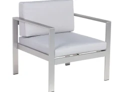 Set da giardino con tavolo 4 posti SALERNO Metallo Grigio chiaro