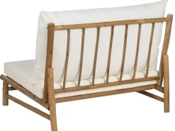 Set da giardino con tavolo 2 posti TODI Bambù Bianco sporco