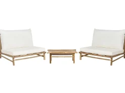Set da giardino con tavolo 2 posti TODI Bambù Bianco sporco