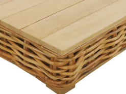 Set da giardino con tavolo 4 posti VARALLO Lato Sinistro Modulare Rattan Naturale