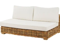 Set da giardino con tavolo 4 posti VARALLO Lato Sinistro Modulare Rattan Naturale