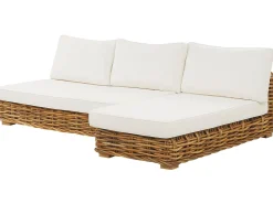 Set da giardino con tavolo 4 posti VARALLO Lato Sinistro Modulare Rattan Naturale