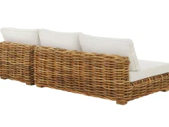 Set da giardino con tavolo 4 posti VARALLO Lato Sinistro Modulare Rattan Naturale