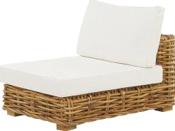 Set da giardino con tavolo 4 posti VARALLO Lato Sinistro Modulare Rattan Naturale