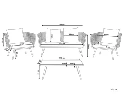 Set da giardino con tavolo 4 posti RAGUSA Rattan sintetico (PE) Grigio