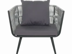 Set da giardino con tavolo 4 posti RAGUSA Rattan sintetico (PE) Grigio