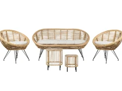 Set da giardino con tavolo 4 posti MARATEA/CESENATICO Rattan Naturale