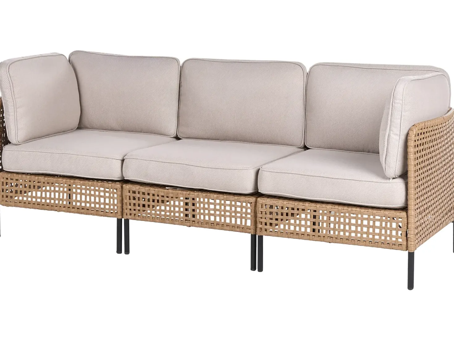 Set da giardino con tavolo 6 posti OMEGANA Modulare Rattan sintetico (PE) Beige chiaro