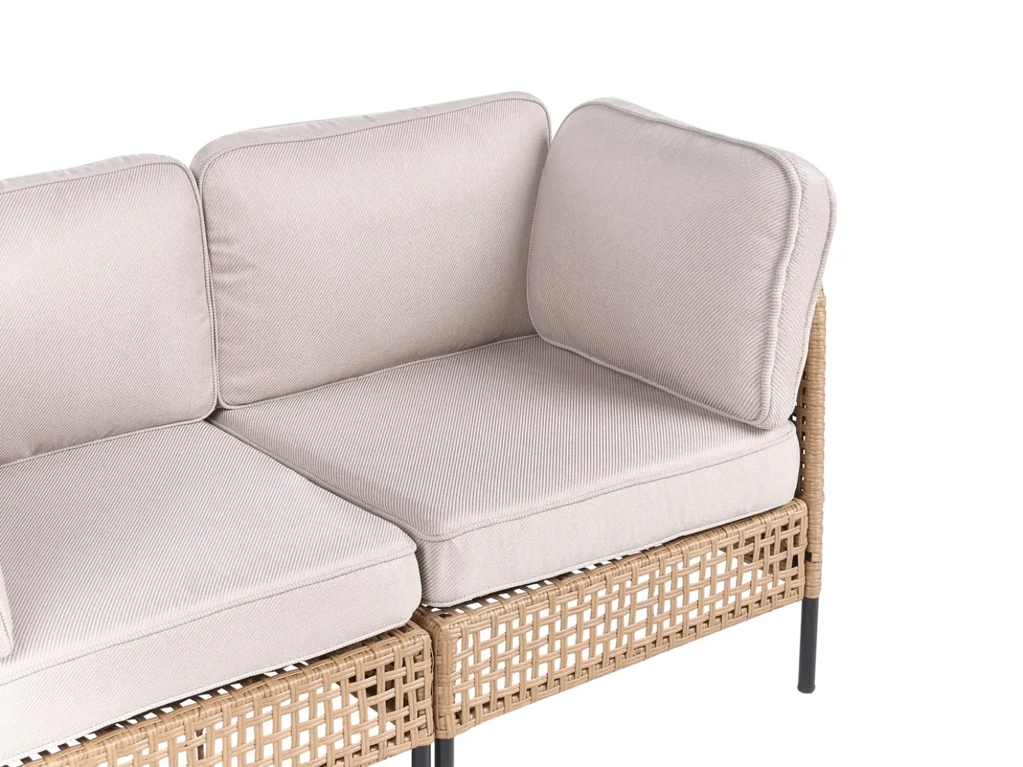 Set da giardino con tavolo 6 posti OMEGANA Modulare Rattan sintetico (PE) Beige chiaro