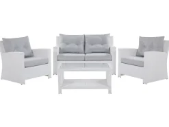 Set da giardino con tavolo 4 posti MARINO Rattan sintetico (PE) Bianco