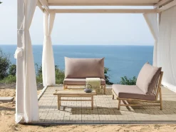 Set da giardino con tavolo 2 posti TODI Bambù Tortora