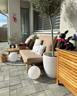 Set da giardino con tavolo 2 posti TODI Bambù Tortora