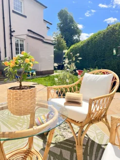 Set da giardino con tavolo 4 posti SIBARI Rattan Naturale