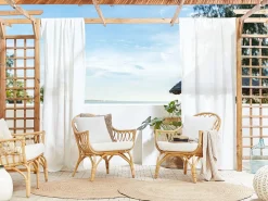 Set da giardino con tavolo 4 posti SIBARI Rattan Naturale