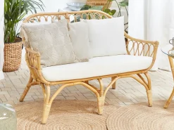 Set da giardino con tavolo 4 posti SIBARI Rattan Naturale