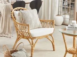 Set da giardino con tavolo 4 posti SIBARI Rattan Naturale