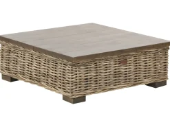 Set da giardino con tavolo 4 posti VARALLO Lato Sinistro Modulare Rattan Grigio