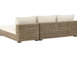 Set da giardino con tavolo 4 posti VARALLO Lato Sinistro Modulare Rattan Grigio
