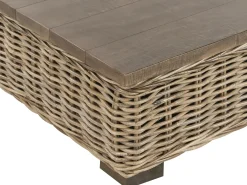 Set da giardino con tavolo 4 posti VARALLO Lato Sinistro Modulare Rattan Grigio