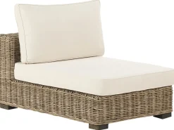 Set da giardino con tavolo 4 posti VARALLO Lato Sinistro Modulare Rattan Grigio