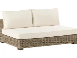 Set da giardino con tavolo 4 posti VARALLO Lato Sinistro Modulare Rattan Grigio