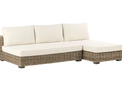 Set da giardino con tavolo 4 posti VARALLO Lato Sinistro Modulare Rattan Grigio