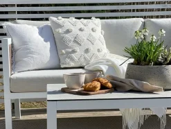Set da giardino con tavolo 5 posti BORELLO Metallo Bianco