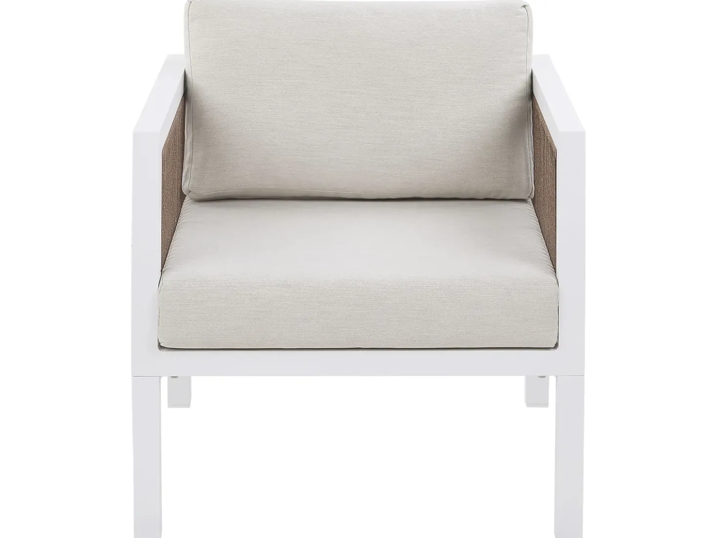 Set da giardino con tavolo 5 posti BORELLO Metallo Bianco