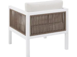 Set da giardino con tavolo 5 posti BORELLO Metallo Bianco
