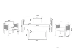 Set da giardino con tavolo 5 posti BORELLO Metallo Bianco