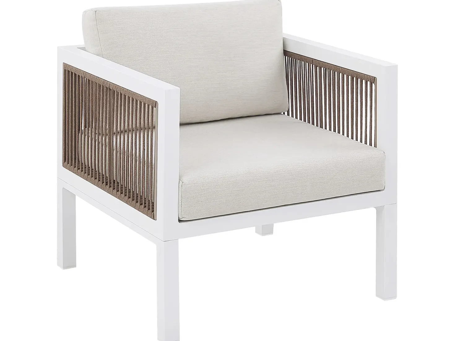 Set da giardino con tavolo 5 posti BORELLO Metallo Bianco