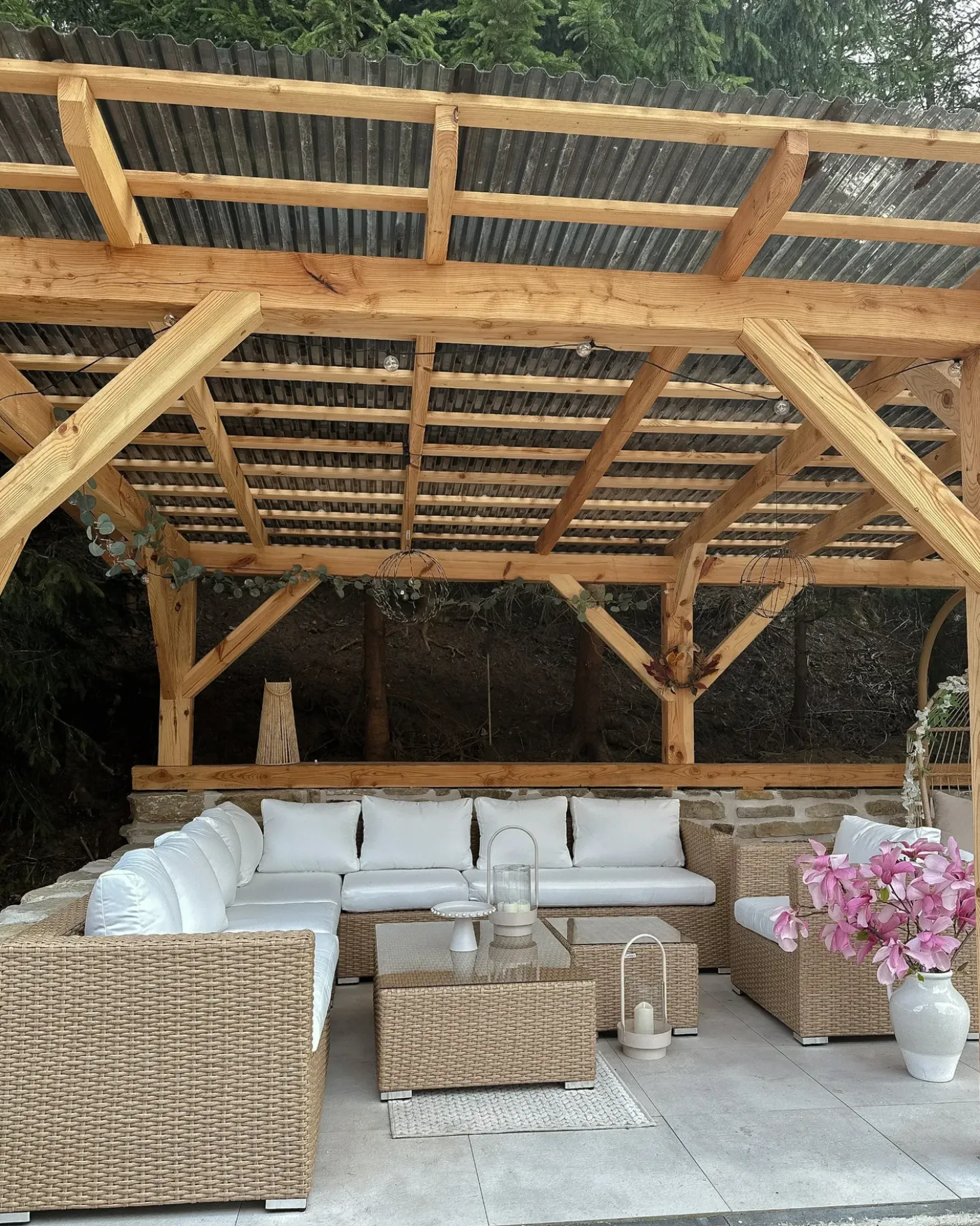 Set da giardino con tavolo 8 posti XXL Lato destro Modulare Rattan sintetico (PE) Beige sabbia