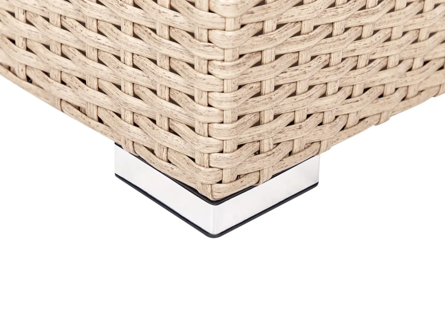 Set da giardino con tavolo 8 posti XXL Lato destro Modulare Rattan sintetico (PE) Beige sabbia