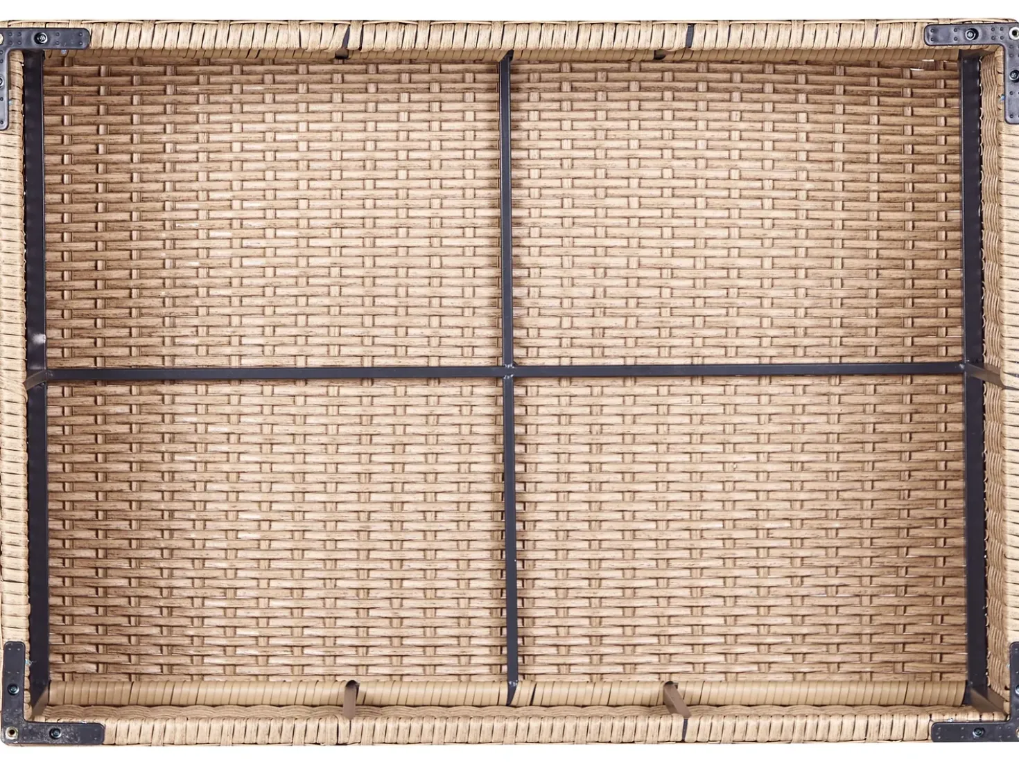 Set da giardino con tavolo 8 posti XXL Lato destro Modulare Rattan sintetico (PE) Beige sabbia