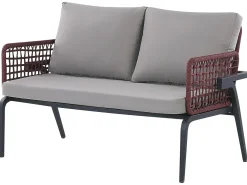 Set da giardino con tavolo 4 posti SCIACCA Metallo Grigio