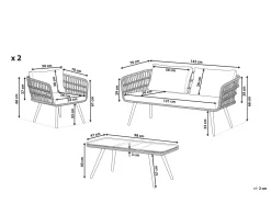 Set da giardino con tavolo 4 posti FOBELLO Rattan sintetico (PE) Beige