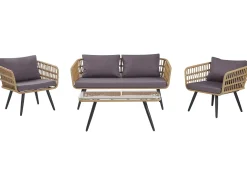 Set da giardino con tavolo 4 posti FOBELLO Rattan sintetico (PE) Beige