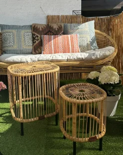 Set da giardino con tavolo 3 posti MARATEA/CESENATICO Rattan Naturale