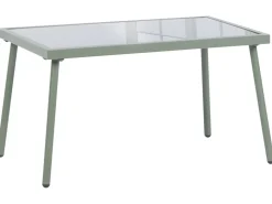 Set da giardino con tavolo 4 posti MOLVENO Metallo Beige/Verde