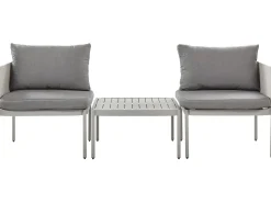 Set da giardino con tavolo 2 posti TERRACINA Metallo Grigio chiaro
