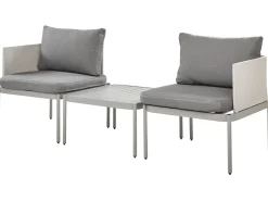 Set da giardino con tavolo 2 posti TERRACINA Metallo Grigio chiaro