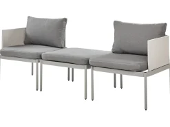 Set da giardino con tavolo 2 posti TERRACINA Metallo Grigio chiaro
