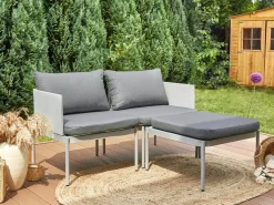 Set da giardino con tavolo 2 posti TERRACINA Metallo Grigio chiaro