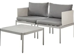 Set da giardino con tavolo 2 posti TERRACINA Metallo Grigio chiaro