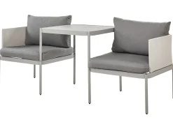 Set da giardino con tavolo 2 posti TERRACINA Metallo Grigio chiaro