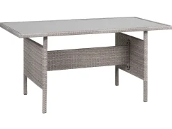 Set da giardino con tavolo 8 posti VITERBO con cuscini Rattan sintetico (PE) Grigio